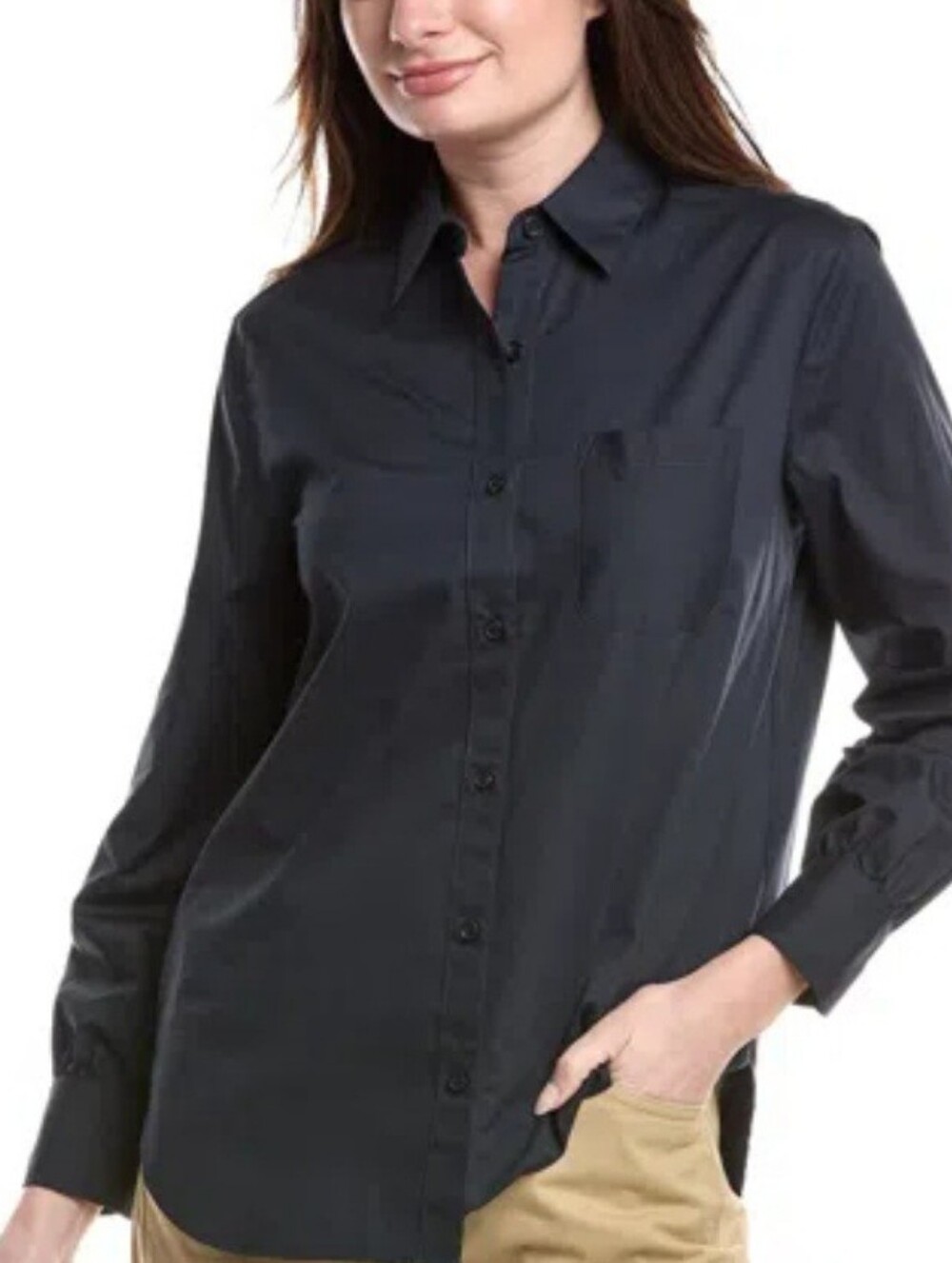Rag & Bone Black Button Up Collared Shirt Size Xl